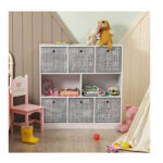 Σετ Πτυσσόμενα Υφασμάτινα Κουτιά Αποθήκευσης 30 x 30 x 30 cm 6 τμχ Χρώματος Γκρι Songmics RFB02LG-3 - Image 4