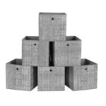Σετ Πτυσσόμενα Υφασμάτινα Κουτιά Αποθήκευσης 30 x 30 x 30 cm 6 τμχ Χρώματος Γκρι Songmics RFB02LG-3 - Image 6