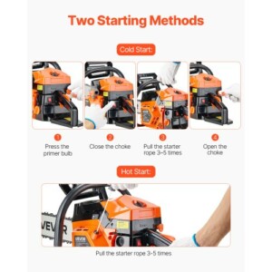 VEVOR Αλυσοπρίονο Βενζίνης 52cc 2.4 HP για Κοπή Ξύλου - 18 ιντσών RQLJ18INCHEC6XJG9001V0 - Image 3