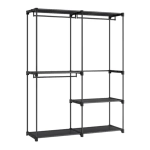 Μεταλλική Ανοιχτή Ντουλάπα με 3 Ράφια και 3 Ράγες 138 x 43 x 182 cm Songmics RYG025B02 - Image 5