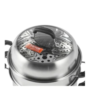 Ανοξείδωτη Κατσαρόλα Ατμού 3 Επιπέδων 28 cm VEVOR SCZG28CM0000NDJSGV0 - Image 2