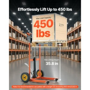 VEVOR Ανυψωτικός Χειροκίνητος Στοίβακας 450 lbs Καρότσι-Παλαντέζα 35.8 ιντσών SDDGC450LBS3UTPCG001V0 - Image 2
