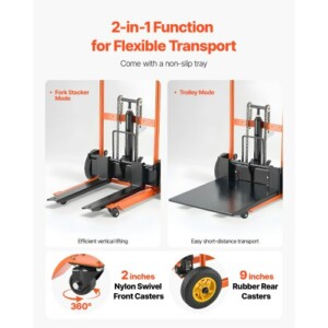 VEVOR Ανυψωτικός Χειροκίνητος Στοίβακας 450 lbs Καρότσι-Παλαντέζα 35.8 ιντσών SDDGC450LBS3UTPCG001V0 - Image 4