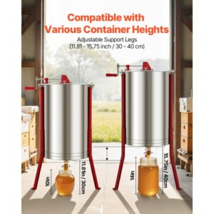 VEVOR Εξαγωγέας Μελιού Χειροκίνητος με 6 Πλαίσια από Ανοξείδωτο Ατσάλι SDYMJJPBXG183C2ZX001V0 - Image 4