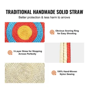 Στόχος Τοξοβολίας από Άχυρο 3 Στρώσεων 50.8 x 6.35 cm VEVOR SGFZK3C20X20GVYDKV0 - Image 4