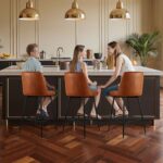 VEVOR Σετ 3 Σκαμπό Μπαρ, 69cm Ύψος με Περιστροφή, Δερματίνης, Καφέ, 19.49x21.65x38.58 ίντσες SJBTDSJLDBKS9EIG0001V0 - Image 7