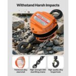 VEVOR Χειροκίνητος Ανυψωτήρας 1 Τόνου με Βελτιωμένη Αλυσίδα G80, Πορτοκαλί SJSLHL1T10FTTAGIT001V0 - Image 4
