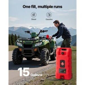 VEVOR Φορητό Δοχείο Καυσίμου 15 Γαλονιών με Αντλία Χειρός και Βαρύτητας SLJYCSYBCYQYL4CHV001V0 - Image 2