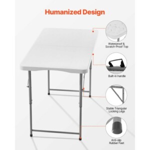 VEVOR Φορητό Πτυσσόμενο Τραπέζι 122cm για Πικνίκ SLKHWZDZ4YCBQ1OPT001V0 - Image 5
