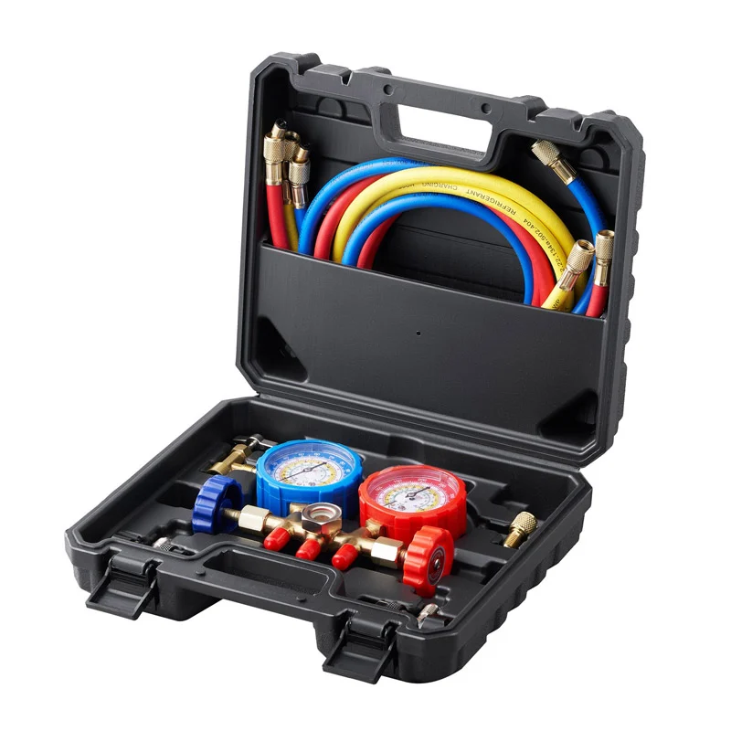 Σετ Ελέγχου Πίεσης Κλιματιστικών 3 Εξόδων με Μανόμετρα VEVOR STLLMBZZLJ4EHROEOV0