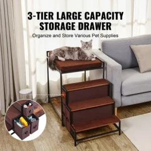 VEVOR  Κρεβάτι Κατοικιδίων με Παράθυρο & Σκάλες Αποθήκευσης Μεσαίου Μεγέθους SXPSCWSCCJSHNVDLLV0 - Image 5