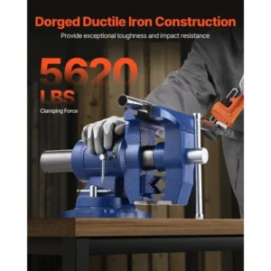VEVOR Πολυχρηστική Μέγγενη Πάγκου 6-1/2" Βαρέως Τύπου από Εύκαμπτο Σίδηρο με Περιστρεφόμενη Βάση 360° SXZSDGNTQ65IZY3ZOV0 - Image 2