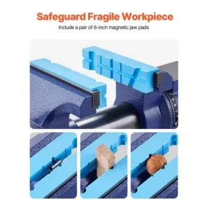 VEVOR Πολυχρηστική Μέγγενη Πάγκου 6-1/2" Βαρέως Τύπου από Εύκαμπτο Σίδηρο με Περιστρεφόμενη Βάση 360° SXZSDGNTQ65IZY3ZOV0 - Image 4