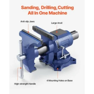 VEVOR Πολυχρηστική Μέγγενη Πάγκου 6-1/2" Βαρέως Τύπου από Εύκαμπτο Σίδηρο με Περιστρεφόμενη Βάση 360° SXZSDGNTQ65IZY3ZOV0 - Image 5