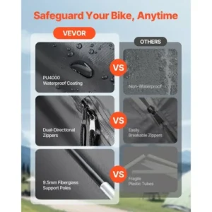 VEVOR Αδιάβροχη Σκηνή Αποθήκευσης Ποδηλάτων για 1-2 Ποδήλατα SXZXCP566626RM5G2V0 - Image 6