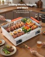 VEVOR Επαγγελματική Ηλεκτρική Σχάρα, 655 x 400 mm, 4000W, Ρυθμιζόμενη Θερμοκρασία 50-300°C, Ανοξείδωτη Επιφάνεια Ψησίματος SYKDBLQP10MMKMH03002V2 - Image 7