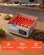 VEVOR Εμπορική Ηλεκτρική Σχάρα 355 x 300 mm, 2000W, Ρυθμιζόμενη Θερμοκρασία 50-300°C, Ανοξείδωτη Επιφάνεια, Περιλαμβάνει 2 Σπάτουλες και 2 Βούρτσες SYKDBLQP10MMY45LJ002V2 - Image 5