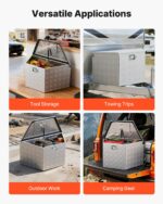 VEVOR Κουτί Αποθήκευσης Αλουμινίου 737x410x457mm με Κλειδαριά για Ρυμούλκες, Φορτηγά, SUV, RV, Εκτός Δρόμου - Ασημί TCGJX29X165XF752G001V0 - Image 7