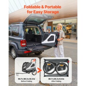 VEVOR Τρέιλερ Ποδηλάτου για Σκύλους, Υποστήριξη έως 45 κιλά, 2-σε-1 Καροτσάκι & Μεταφορέας TCTCLYSCWZXCWLQ0R001V0 - Image 6