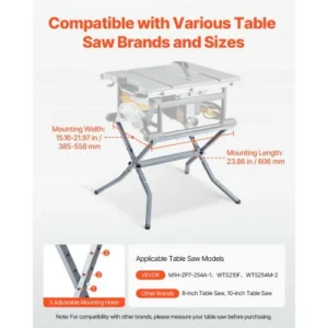 VEVOR Πτυσσόμενη Βάση Πριονιού 350 lbs Φορητή TJJJDJGDK000KMXUBV0 - Image 2