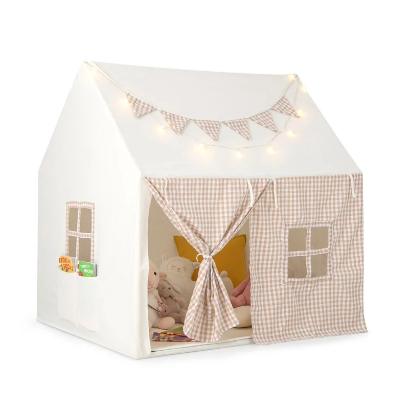 Παιδική Σκηνή Σπιτάκι με Χαλάκι και Γιρλάντα με Φώτα 125 x 100 x 127 cm Costway TP10170BE Παιδική Σκηνή Σπιτάκι με Χαλάκι και Γιρλάντα με Φώτα 125 x 100 x 127 cm Costway TP10170BE