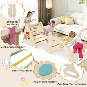 Costway Πολύχρωμο Παιδικό Κινητικό Σετ με Τσουλήθρα και Διπλή Ράμπα TS10167MT-MK - Image 4