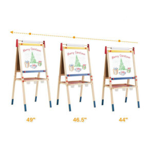 Ξύλινος Παιδικός Μαγνητικός Μαυροπίνακας 3 σε 1 Διπλής Όψης Costway TY327109 - Image 4