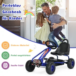 Costway  Παιδικό Ποδήλατο Go Kart με Πεντάλ και Ρυθμιζόμενο Κάθισμα για Ηλικίες 3-6 Ετών TY327797BL - Image 3