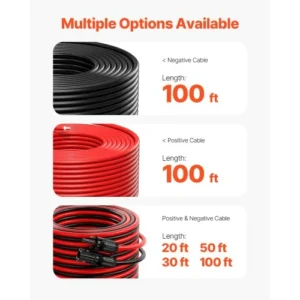 VEVOR Καλώδιο Προέκτασης Ηλιακού Πάνελ 100FT 10AWG Αδιάβροχο Μαύρο TYNDCBYZXDX1ICNQ7Y3 - Image 6
