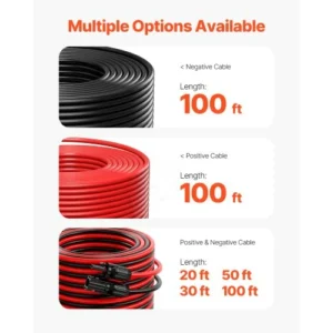 VEVOR Σετ Καλωδίων Προέκτασης Ηλιακού Πάνελ 100FT 10AWG με Συνδέσμους Αρσενικό & Θηλυκό TYNDCBYZXSX1PDF6ZY3 - Image 6