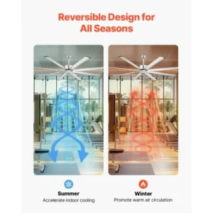 VEVOR Ανεμιστήρας Οροφής Αλουμινίου 213 εκ. Χωρίς Φως με Τηλεχειριστήριο Βουρτσισμένο Νικέλιο WDDS84INCHLYDMCLRV7 - Image 3