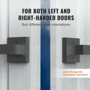 VEVOR Μονή Λαβή Πόρτας, Μαύρη Ματ, για Ντουλάπια & Γαλλικές Πόρτες  WGNMBS1JFX005KE1XV0 - Image 3
