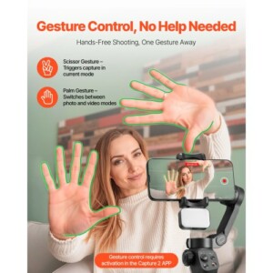 VEVOR Σταθεροποιητής Gimbal 3 Αξόνων για Κινητά με Μαγνητικό Φωτισμό WSZSJWDQCXBGP4TUBV9 - Image 3