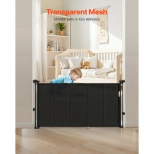 VEVOR Αναδιπλούμενη Παιδική Πύλη 870mm Ύψος, Επέκταση έως 1400mm Πλάτος, Μαύρη WZSSMHS55INCNJ5H6002V0 - Image 3