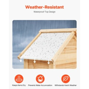 VEVOR  Αδιάβροχη Ξύλινη Αποθήκη Κήπου 28x63 ιντσών  XDHWCWJXD501G2URKV0 - Image 4