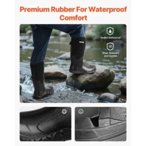 VEVOR Ανδρικές Αδιάβροχες Μπότες Εργασίας με Ατσάλινη Μύτη Μέγεθος 11 US XJXJYGNKMB113G20RV0 - Image 2