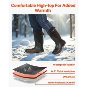 VEVOR Ανδρικές Αδιάβροχες Μπότες Εργασίας με Ατσάλινη Μύτη Μέγεθος 11 US XJXJYGNKMB113G20RV0 - Image 3