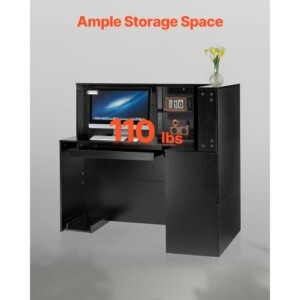 VEVOR Μαύρο Γραφείο Υποδοχής L-Σχήματος 55.12 ιντσών YBQTLX1CDCCJ185MFV0 - Image 2