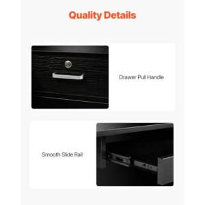 VEVOR Μαύρο Γραφείο Υποδοχής L-Σχήματος 55.12 ιντσών YBQTLX1CDCCJ185MFV0 - Image 3