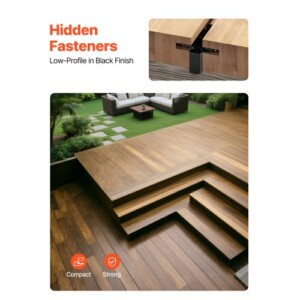 VEVOR Κρυφοί Συνδετήρες για Ντεκ 6.5 χιλ., Μαύροι YBSJGJ250PCS61M7F001V0 - Image 3