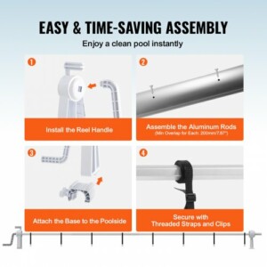 VEVOR Ρολό Κάλυψης Πισίνας, Αλουμινίου 20 ft, Για Πισίνες 3-20 ft  YCGJPDSYC20FR4AQZV0 - Image 4