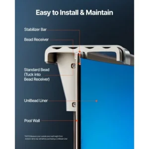VEVOR Στρογγυλή Επένδυση Πισίνας 15ft Unibead 47in Ύψος Τοίχου Μονόχρωμη YCNCCSROUND4STWZ6V0 - Image 3