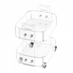 VEVOR Διαφανές Ακρυλικό Τραπέζι με Ρόδες, 2 Επίπεδα, 30.5 x 41.6 x 48 εκ. YKLZJBTCCZKJRI5G6001V0 - Image 8