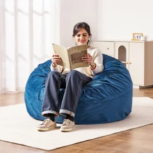 VEVOR Στρογγυλή Πολυθρόνα Bean Bag με Αφαιρούμενο και Πλενόμενο Κάλυμμα για Ενήλικες Μπλε YXCRDDY4349IVTKLYV0 - Image 7