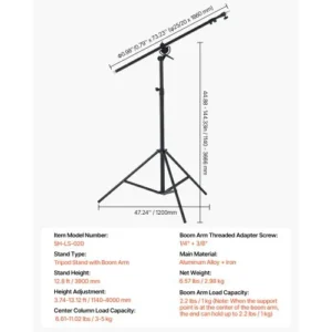 VEVOR Αερόστατη Αλουμινένια Φωτογραφική Βάση με Ρυθμιζόμενο Βραχίονα Boom YXJYHJ3M1JZ0RULPYV0 - Image 6