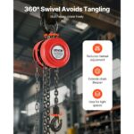 VEVOR Χειροκίνητος Ανυψωτήρας Αλυσίδας 1 Τόνου με Αναβαθμισμένη Γαλβανισμένη Αλυσίδα G70, 3μ Ύψος Ανύψωσης, Βαρέως Τύπου για Γκαράζ και Μηχανήματα YXKSLHL1T10F1ULIH001V0 - Image 5