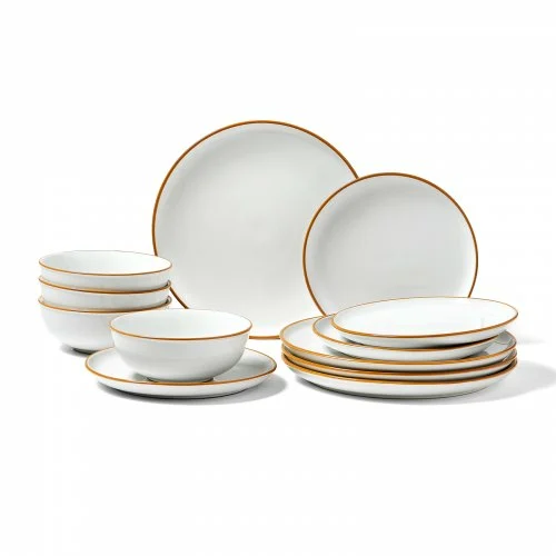 VEVOR Σετ Δείπνου 12 Τεμαχίων Κεραμικά Πιάτα και Μπολ για 4 Άτομα Λευκό YXKSMBSYXKS1PBHDNV0