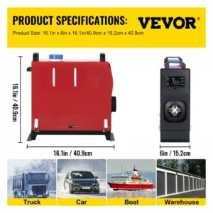 VEVOR 5KW Πετρελαιοθερμαντήρας 12V με Τηλεχειριστήριο LCD  ZCJRQYTJ5KWDFKYJ1V0 - Image 6