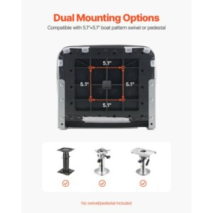 VEVOR Κάθισμα Σκάφους με Χαμηλή Πλάτη και Ανακλινόμενο Πίσω Μέρος (Μαύρο & Γκρι) ZDCZYDKBHHS14JMK4001V0 - Image 5