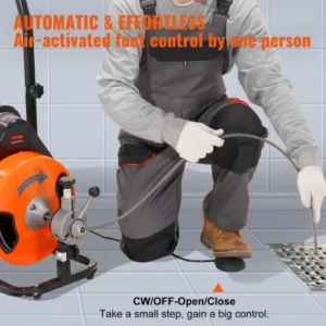 Ηλεκτρικό Μηχάνημα Καθαρισμού Αποχέτευσης VEVOR 50 FT x 3/8 In Auto Feed  ZDJJKLSGDSTJZ6SKCV2 - Image 3